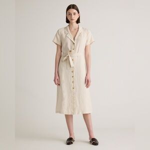 Quince 100% European Linen Button Front Dress